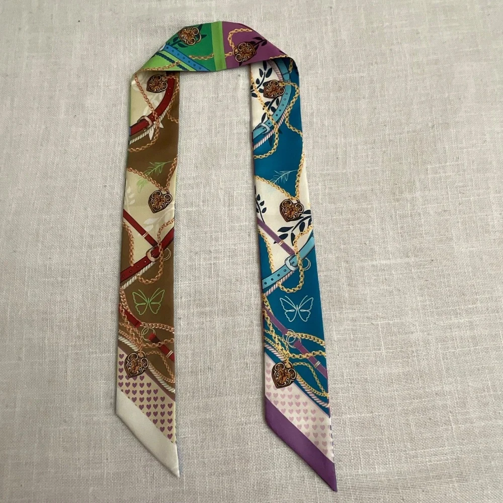 Wristpop L.A.Apple Watch Thin Neck Purse Art Print Silk Scarf  Hairband NWOT
